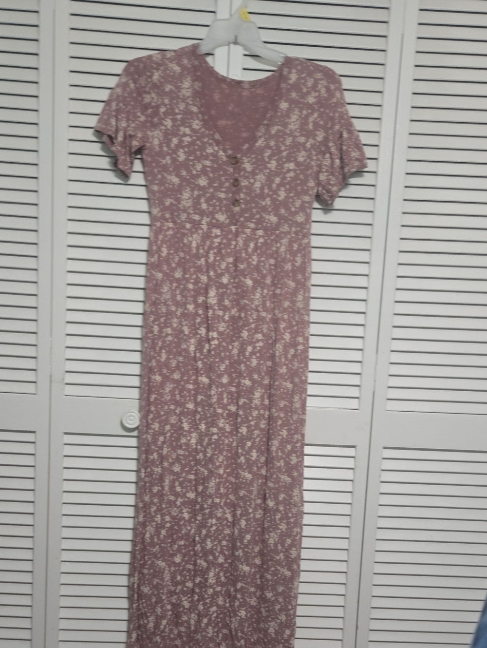 a:glow Dusty Rose Maternity Floral Maxi Dress with Button Detail